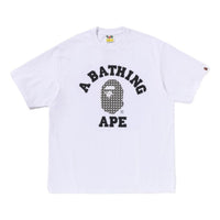 A Bathing Ape Sta Houndstooth College Relaxed Fit T-Shirt 'White' 1K80-110-338-WHT