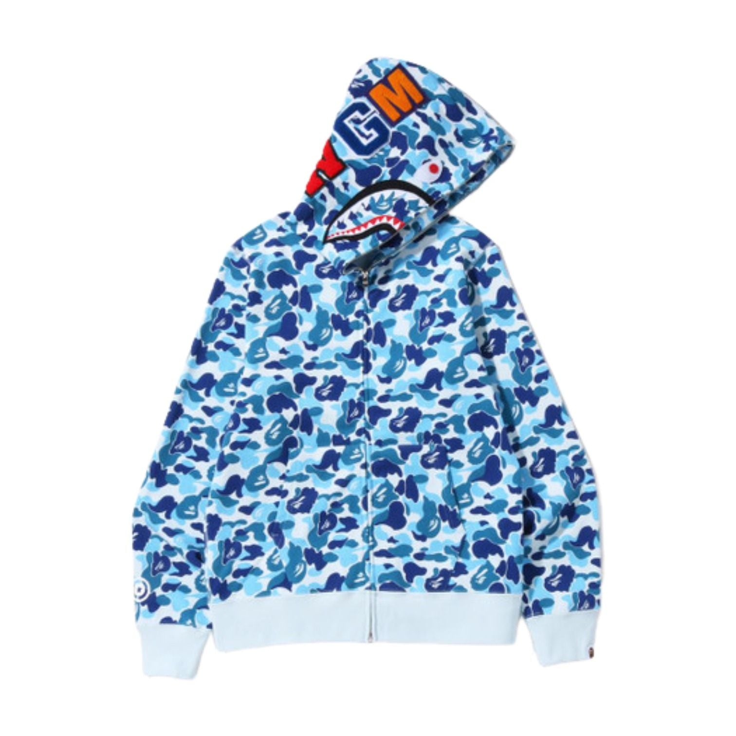 A Bathing Ape ABC Camo Shark Full Zip Hoodie 'Blue' 1J30-115-007-BLU
