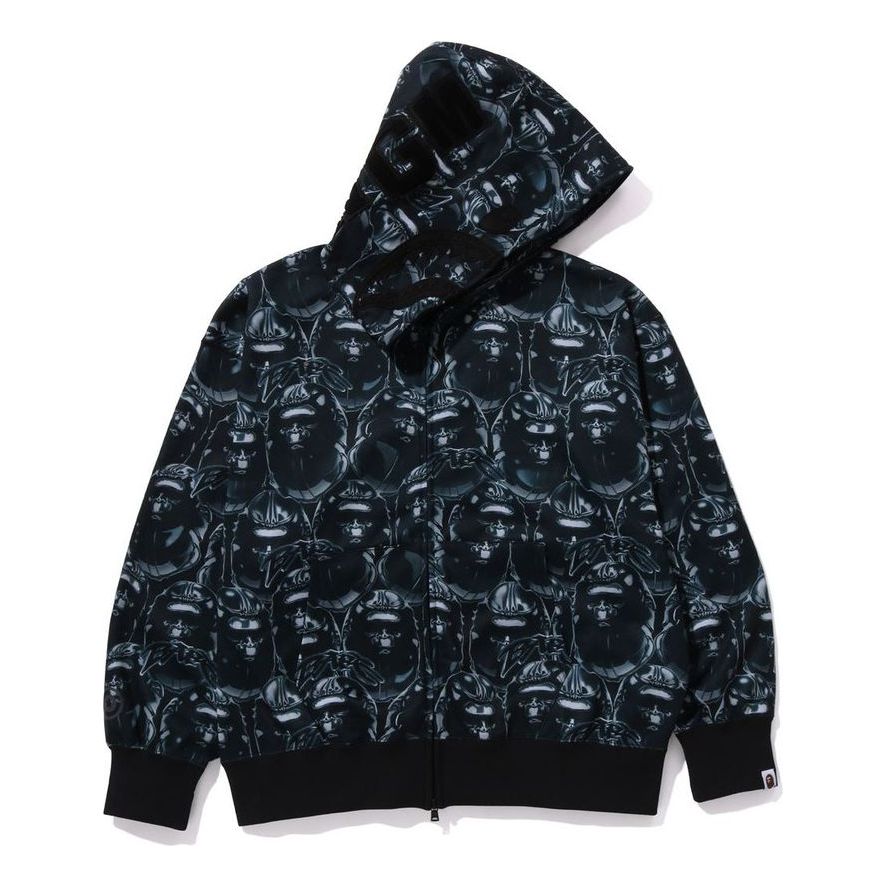 A Bathing Ape Ape Head Graffiti Shark Full Zip Hoodie 'Black' 1J80-115-004-BLK