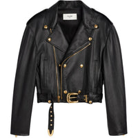 CELINE SS23 Leather Jacket Women's Black