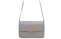 SAINT LAURENT LE MAILLON Cow Leather Shoulder Bag, Crossbody Bag Women's Light Gray