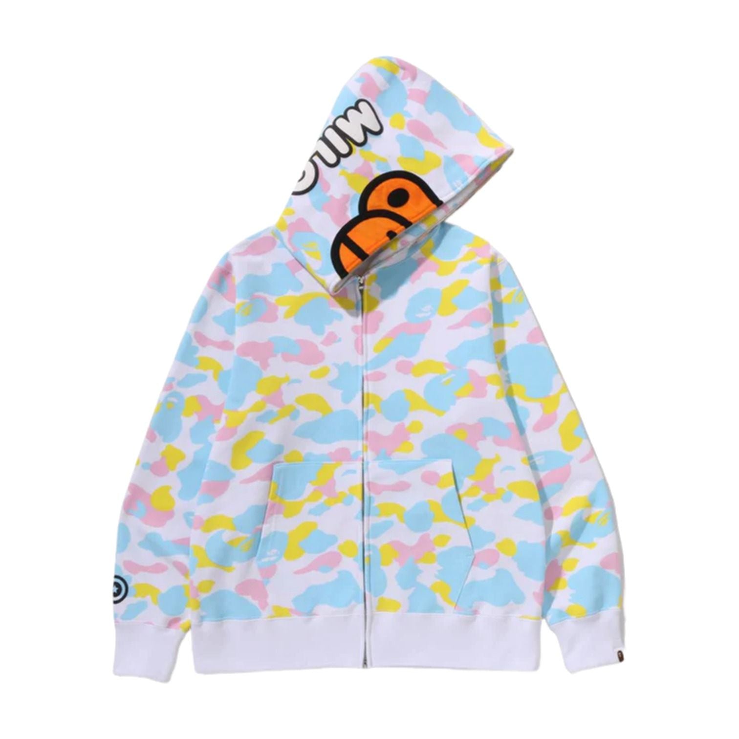 A Bathing Ape New Multi Camo Baby Milo Full Zip Hoodie 'White' 2M30-115-301-WHT