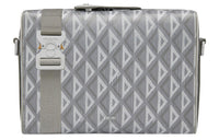 DIOR Smooth Cow Leather One Shoulder Handbag Crossbody Bag Large Size Men's Gray