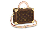 LOUIS VUITTON Coated Canvas With Leather Trim Suitcase Travel Bag Hard Case Regular Women's Brown