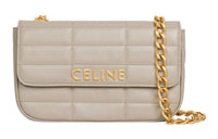 CELINE Sheepskin Shoulder Bag Women's Light Gray