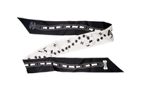 CHANEL Silk Hair Bands Women's Black/White