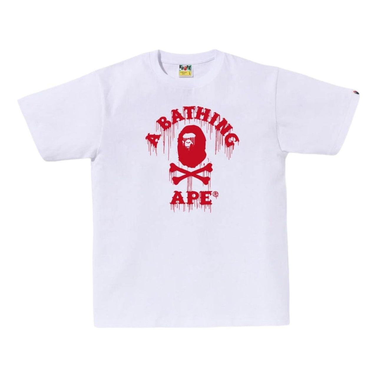 A Bathing ApeDrip Ape Crossbone College T-shirt 'White' 4I72-110-006-WHT