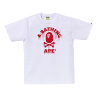 A Bathing ApeDrip Ape Crossbone College T-shirt 'White' 4I72-110-006-WHT