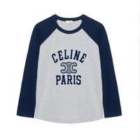 CELINE SS24 Raglan Sleeve T-Shirt Women's Mixed Gray