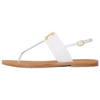 CELINE Lympia Triomphe Strap Sandals Women's White