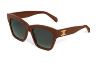CELINE Acetate Irregular Shape Sunglasses Women's Brown