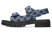 CELINE Leo Beach Sandals Women's Blue