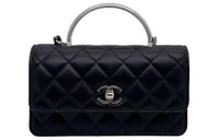 CHANEL Lambskin Mouth Cover Bag Crossbody Bag Women's Black