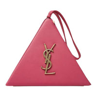 SAINT LAURENT Cow Leather Clutch Mini Women's Pink