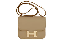 HERMES Constance Swift Leather Shoulder Bag Crossbody Bag Mini Women's U8 Bronze Dore Copper Gold