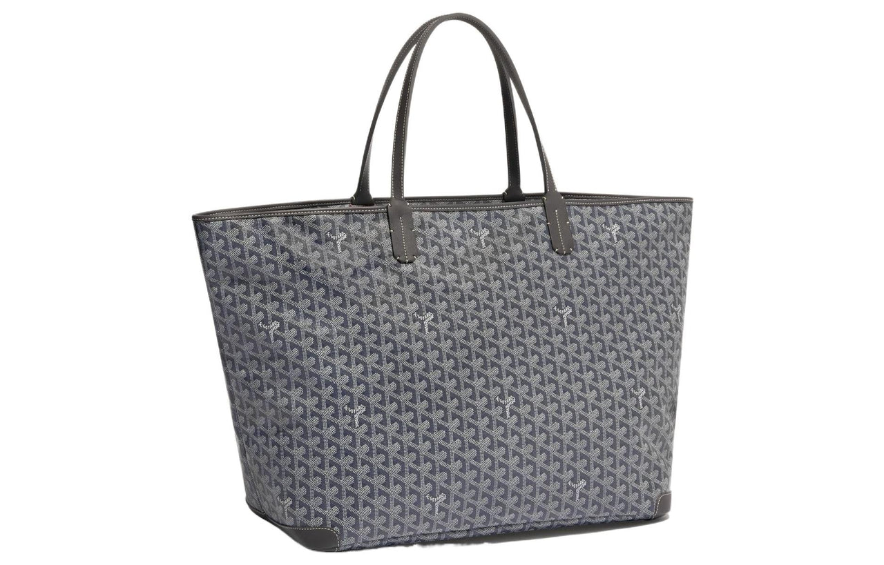 GOYARD Artois Canvas With Leather Tote Bag Shopping Bag Shoulder Bags Handbags Large Size Unisex Gray
