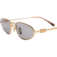 MIU MIU Oval Sunglasses Women's Gold