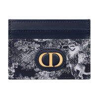DIOR 30 Montaigne Jacquard Card Holder Women's Blue
