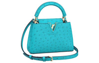 LOUIS VUITTON Capucines Ostrich Leather Capusin Shoulder Crossbody Handbag Mini Women's Blue