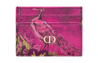 DIOR Caro Cow Leather Card Holder Women's Fuchsia/Multicolor