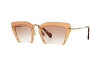 MIU MIU Plastic Irregular Shape Sunglasses Women's Yellow