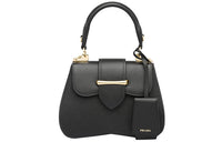 PRADA Cow Leather Handbag Tote Women's Black