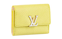 LOUIS VUITTON Capucines Taurillon Leather Wallet Women's Yellow