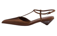 PRADA Irregular Heel High Heels 3.5cm Women's Brown