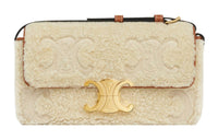 CELINE Shearling Crossbody Bag, Shoulder Bag Women's Natural & Tan