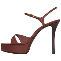SAINT LAURENT DEBBIE Strap Sandals 11cm Women's Brown