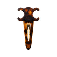 CELINE Steel Hair Clips Women's Tortoiseshell