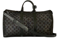 LOUIS VUITTON Keepall Bandouliere Monogram Mesh 50 Black