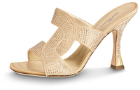 LOUIS VUITTON Sparkle Slide Slippers 9.5cm Women's Gold