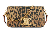 CELINE Canvas With Calfskin Canvas Bag Shoulder Bag Crossbody Bag Women's Leopard