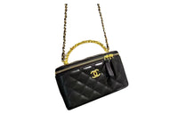 CHANEL Lambskin Artificial Pearl Box Bag Handheld Shoulder Bag Crossbody Bag Women's Black