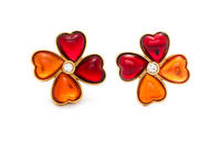 SAINT LAURENT Pre-Owned 1980s Clover Clip-on Earrings
