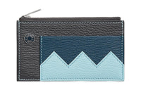 HERMES Mysore Goat Skin Card Holder Mini Men's Carbon Black/Dark Blue/Wind Blue