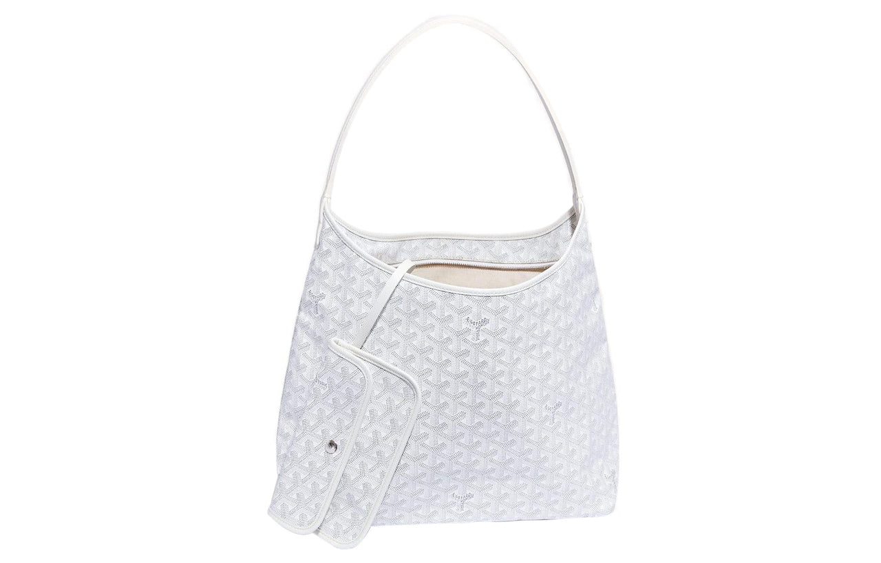 GOYARD Bohème Hobo Canvas With Leather Shoulder Bag Combo Bag Shoulder Bags Women's White/Orange Small Heart Edition