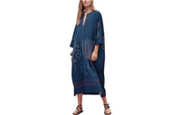 HERMES Long-Sleeved Dresses Women's Dark Blue