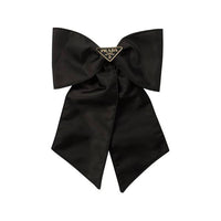 PRADA Triangle Logo Bow Hair Clip