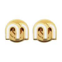 MIU MIU Enamel Stud Earrings Women's Gold