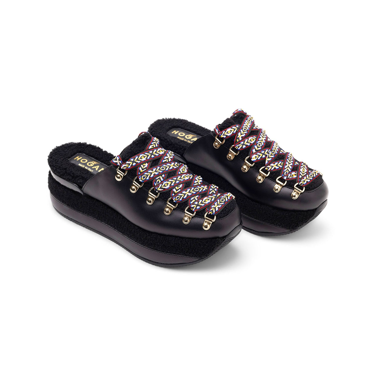 Hogan H466 Platform Lace-Up Mules