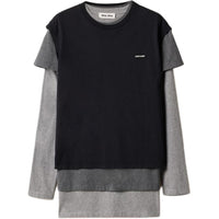 MIU MIU Drop Shoulder Sleeve T Shirt Women's Black