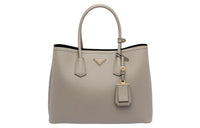 PRADA Saffiano Leather Shoulder Bag Crossbody Bag Women's Clay Gray