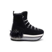 Hogan Fur-Trimmed Platform Boots