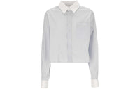 CELINE Cropped Shirt In Striped Cotton Poplin