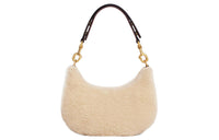 CELINE AVA Wool With Cow Leather Shoulder Bag Handbag Shoulder Bag Women's Beige/Tan