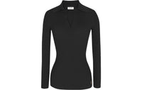 SAINT LAURENT Collared V-Neck Ribbed Jumper