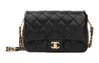 CHANEL Mini Flap Bag In Grained Calfskin Black
