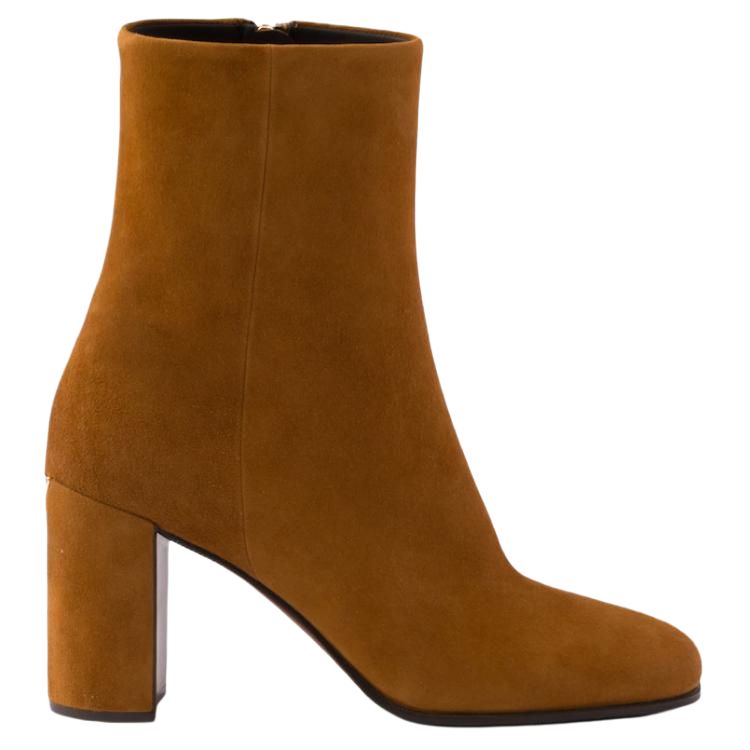 PRADA Ankle Boots 8.5cm Women's Yellow Brown
